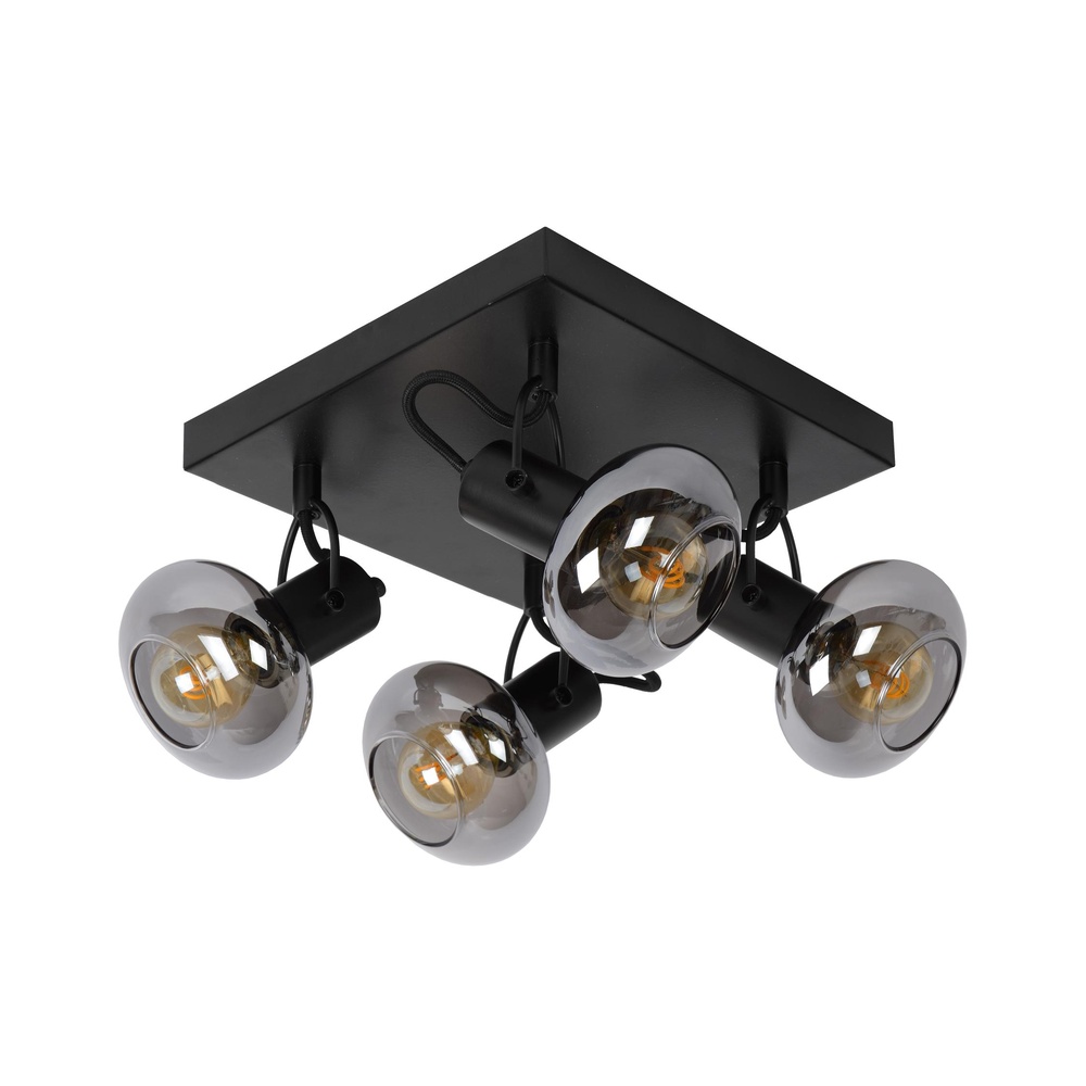 Lucide PlafondlampMadee 4-lichts zwart - 17993/14/30